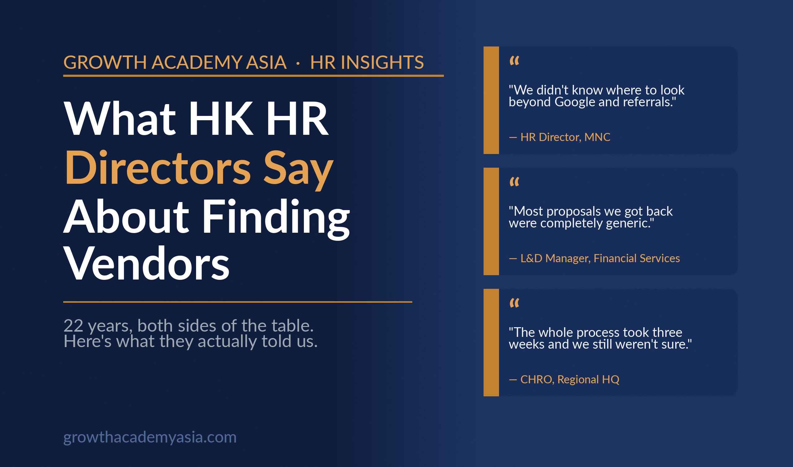 What HR Directors in Hong Kong Say About Finding Vendors